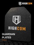 Image of HighCom Armor Guardian Plates Overview PDF catalog with hard armor plate and company logo