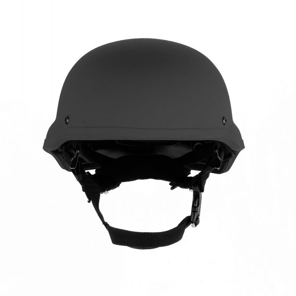 Striker HPACHMC High Performance Advanced Combat Helmet Level IIIA Mid Cut fitted with Accessories Black Front View