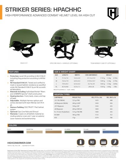 Striker HPACHHC Product Spec