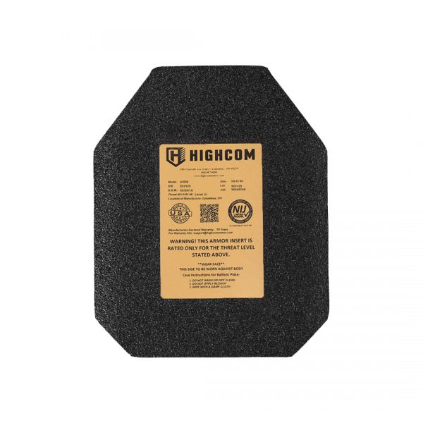 HighCom Armor Guardian AR500 Hard Armor Plate NIJ Label