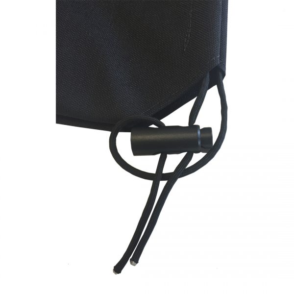 Bellfire Shield Bag Black close up of drawstring and locking mechanism