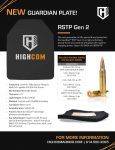 HighCom Armor Guardian RSTP Gen 2 Hard Armor Plate Product Release Sales Slick PDF
