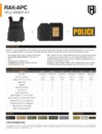 HighCom Armor RAK APC Rifle Armor Kit Product Spec Sheet in PDF