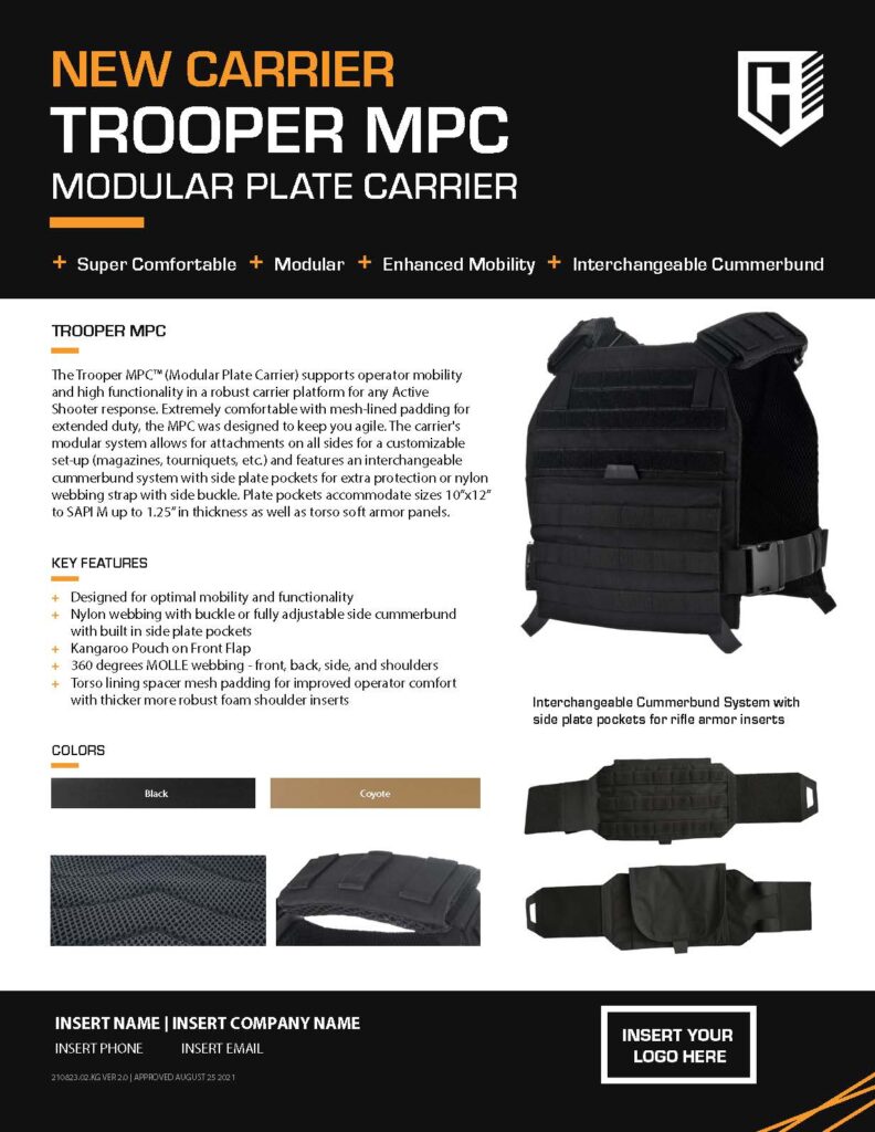 HighCom Armor Trooper MPC Plate Carrier Sales Slick fillable PDF partners