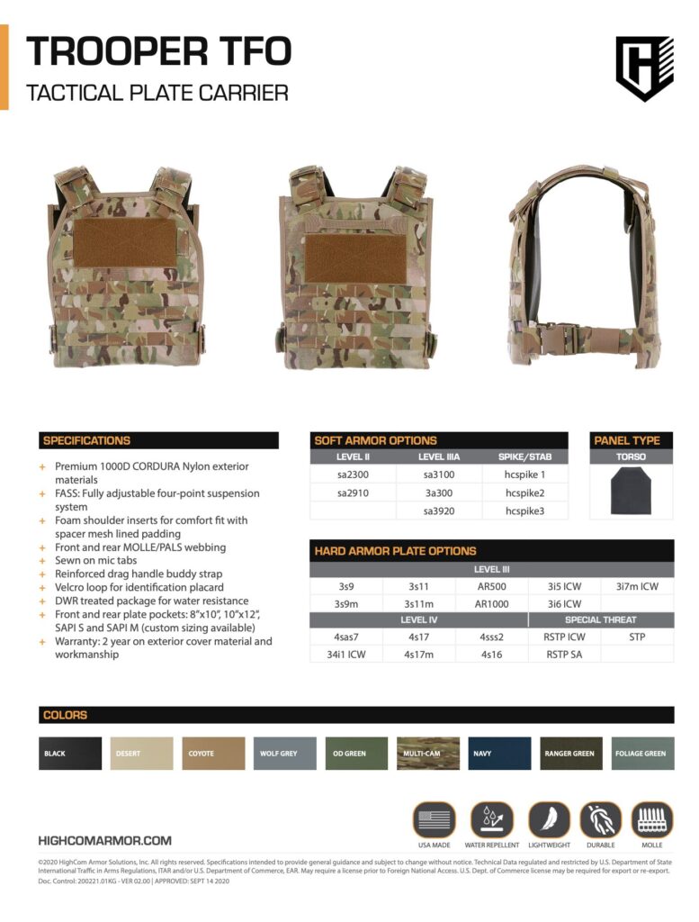 HighCom Trooper Carrier TFO | HighCom Armor